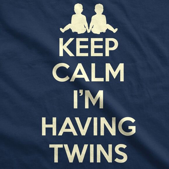Maternity Keep Calm I'm Having Twins T Shirt Cute Funny Pregnancy Announcement - Picture 3 of 5